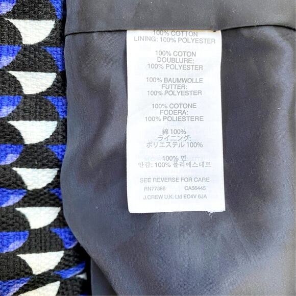 J. Crew Jet Set Geo Print Cotton Canvas Mini Skirt Lined Blue/White 8 - Picture 8 of 13